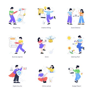 Şık vektör çizimleri, iş insanları konsepti