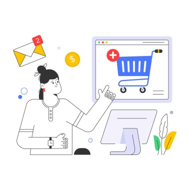 Çevrimiçi alışveriş kavramı vektör illüstrasyonu