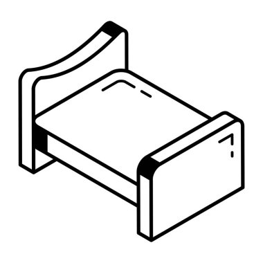 Yatak ikonu. özet çizimi