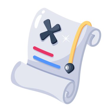 Sihirli parşömen, vektör çizimi basit tasarım