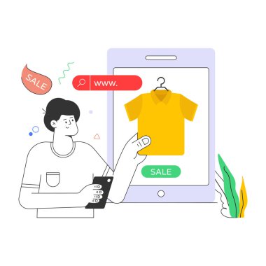 İnternet alışveriş konsepti. vektör illüstrasyonu 