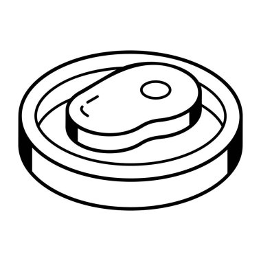 Biftek ikonu. Web için et vektör simgelerinin özet çizimi