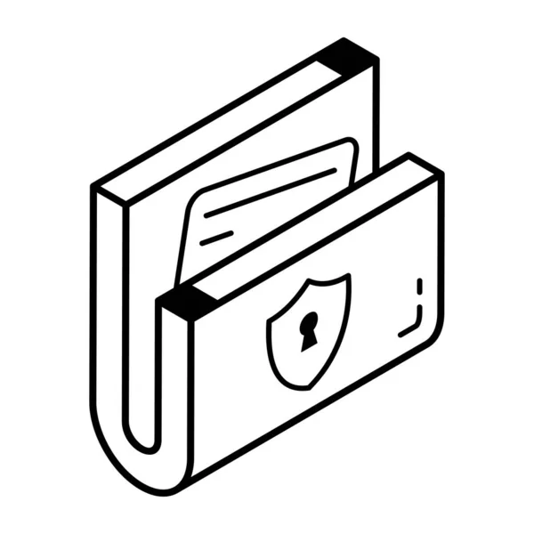 Une Icône Isométrique Sécurité Des Dossiers — Image vectorielle