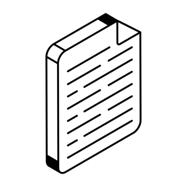 Значок Документа Ізометричний Документ Білому Тлі — стоковий вектор