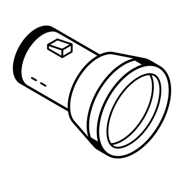 Une Icône Ligne Modifiable Torche — Image vectorielle