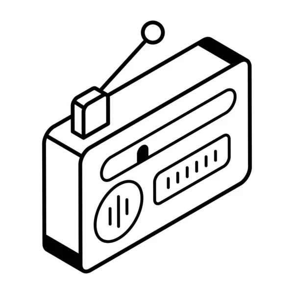 Een Aanpasbaar Lineair Pictogram Van Radio — Stockvector