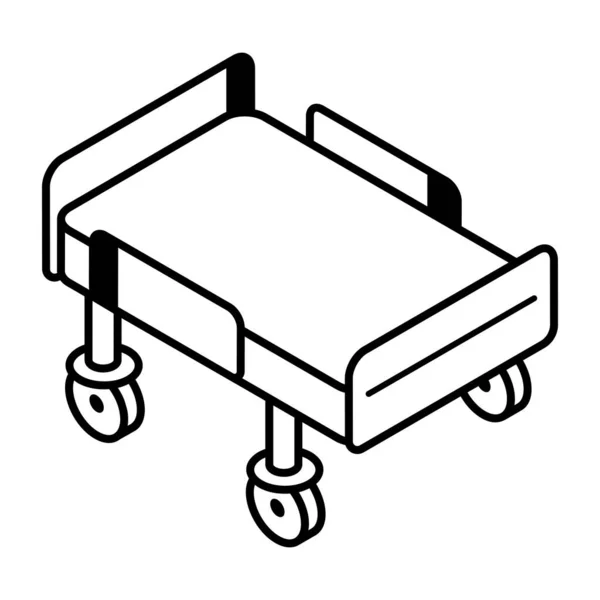 Une Icône Contour Personnalisable Civière — Image vectorielle