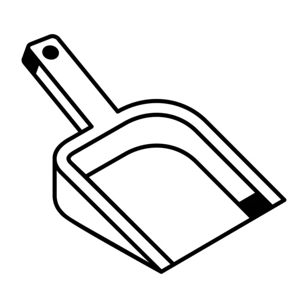 Trendy Line Icon Dustpan — Stock Vector