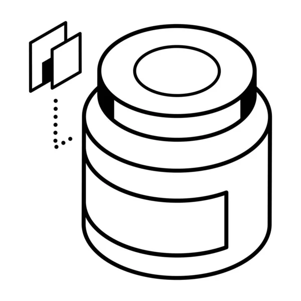 Voedingssupplement Pictogram Isometrische Vector Ontwerp — Stockvector