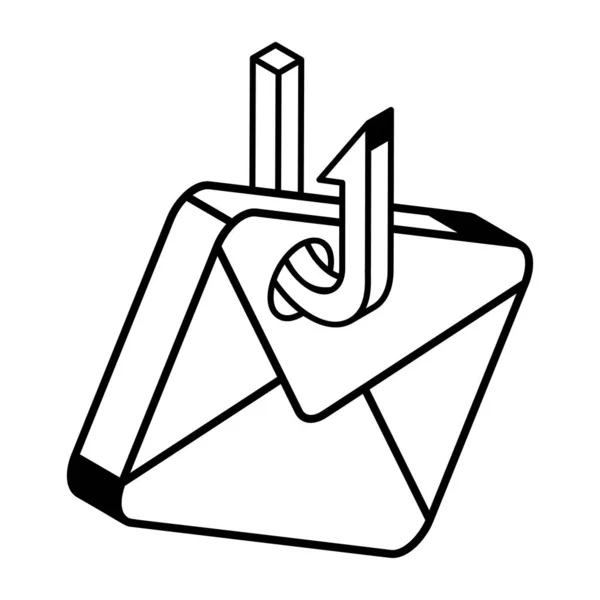 Een Icoon Van Mail Phishing Lijn Ontwerp — Stockvector