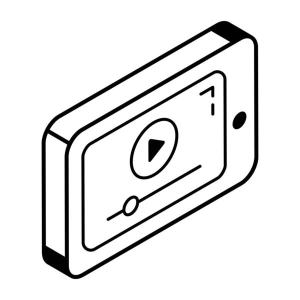 Descargar Icono Línea Isométrica Aprendizaje Vídeo — Archivo Imágenes Vectoriales