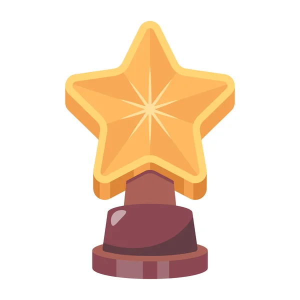 Ikona Trofeje Ploché Ilustrace Hvězdných Vektorových Ikon Pro Web — Stockový vektor