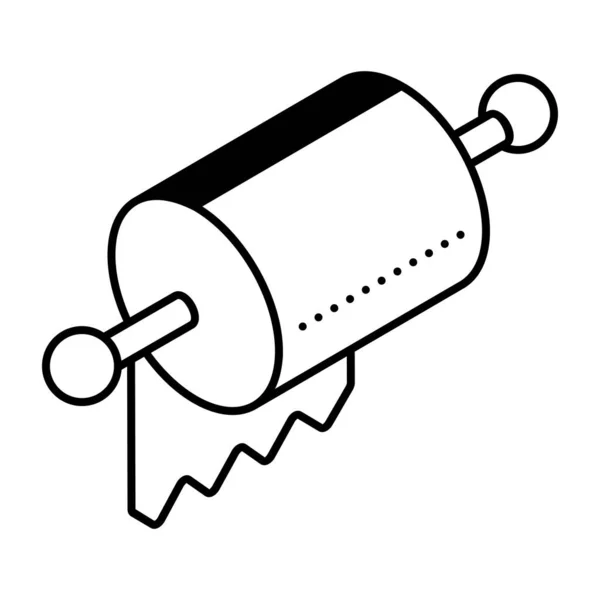 Une Icône Ligne Rouleau Tissu Télécharger — Image vectorielle