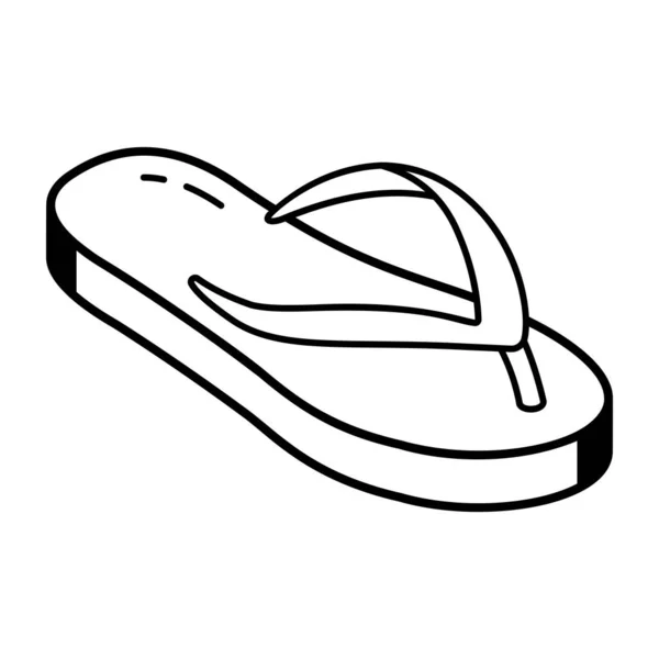 Ilustração Vetorial Ícone Flip Flop Isolado Fundo Branco —  Vetores de Stock