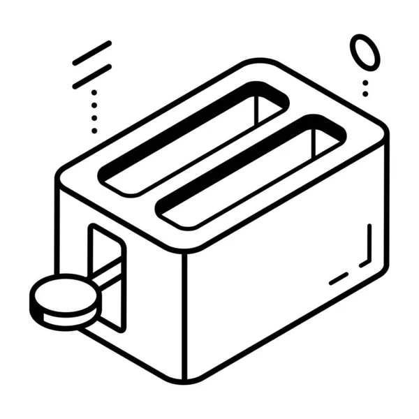 Icon Bread Toaster Line Design — Stock Vector