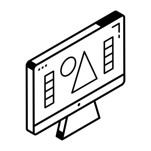 Ilustração Vetorial Ícone Moderno Computador —  Vetores de Stock