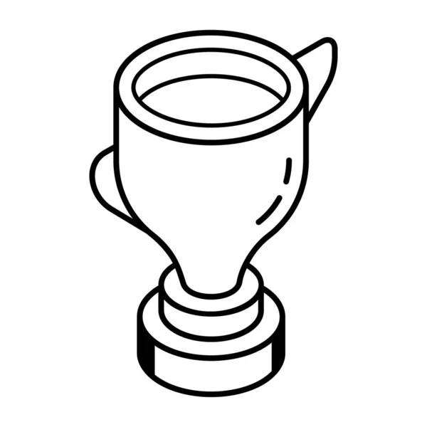Trophy Cup Icon Outline Illustration — Stock Vector