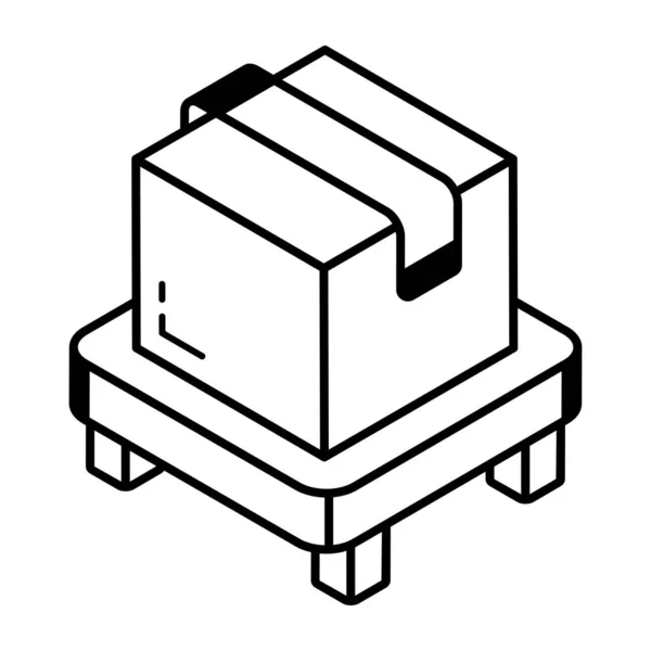 Caja Icono Vector Ilustración — Vector de stock