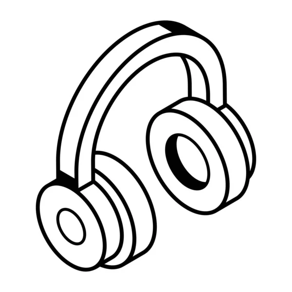 Kulaklık Ikonu Web Için Kulaklık Vektör Simgelerinin Karikatür Çizimi — Stok Vektör