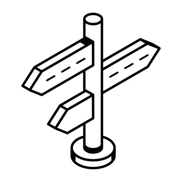 Ícone Sinal Estrada Isolado Fundo Ilustração Vetorial — Vetor de Stock