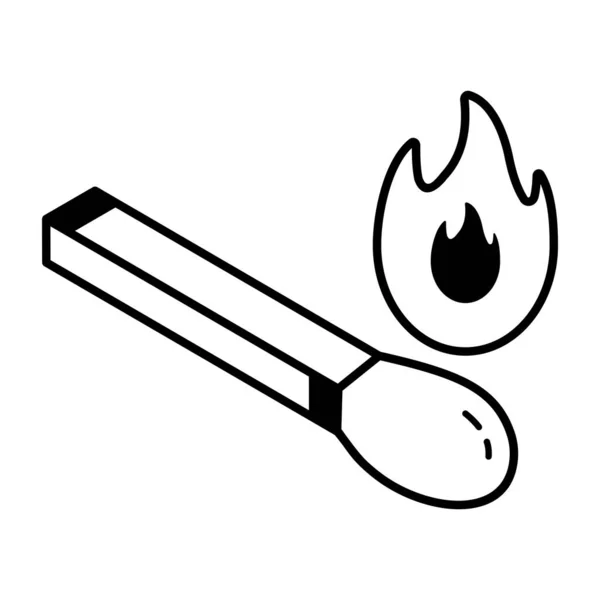 炎のアイコンだ ウェブ用の燃焼ベクトルアイコンの概要図 — ストックベクタ