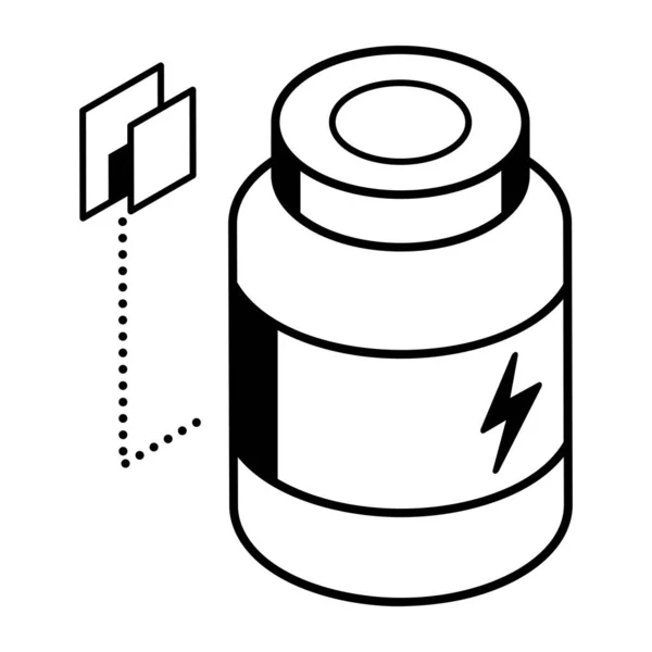 Jar Com Medicamentos Energéticos Ícone Web Ilustração Vetorial — Vetor de Stock