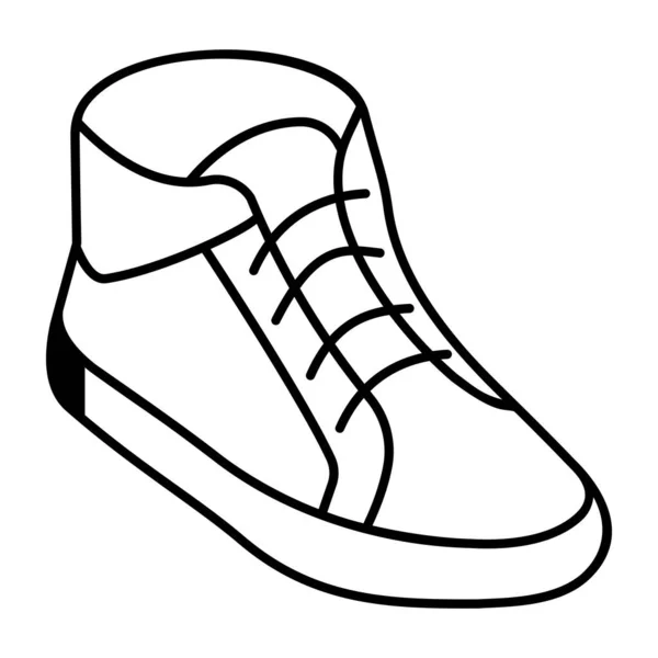 Ikon Desain Garis Sepatu Sekolah - Stok Vektor