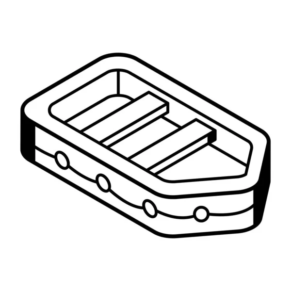 Dobrze Zaprojektowana Liniowa Ikona Kajaka — Wektor stockowy