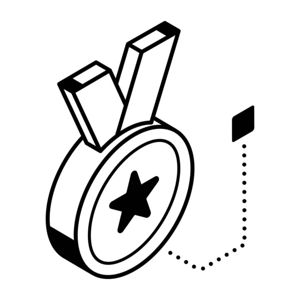 Ікона Медалі Начерк Ілюстрації Нагородження Векторних Іконок Інтернету — стоковий вектор