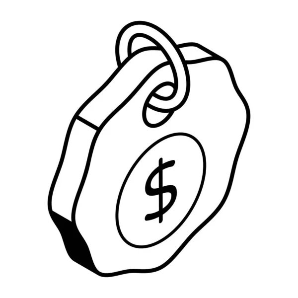 Hand Drawn Money Tag Dollar Symbol Vector Illustration Design — Stock Vector