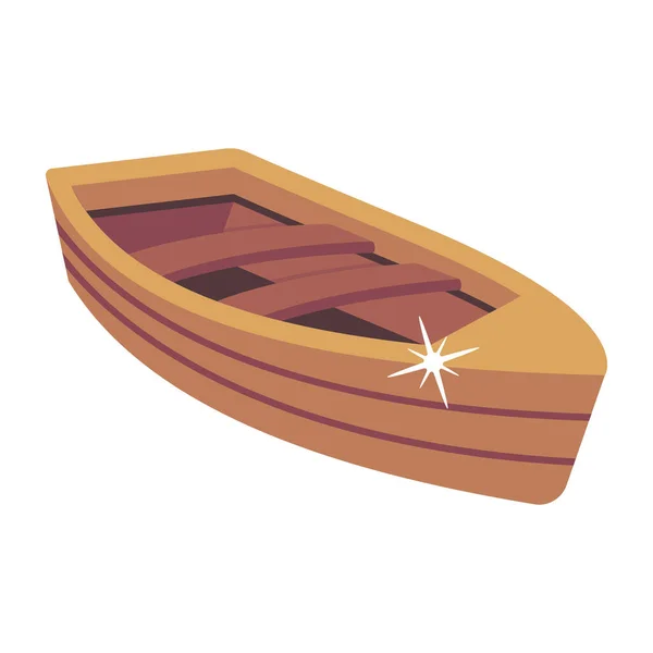 Wooden Boat Icon Cartoon Vector Icons Web Design Isolated White — Stock Vector