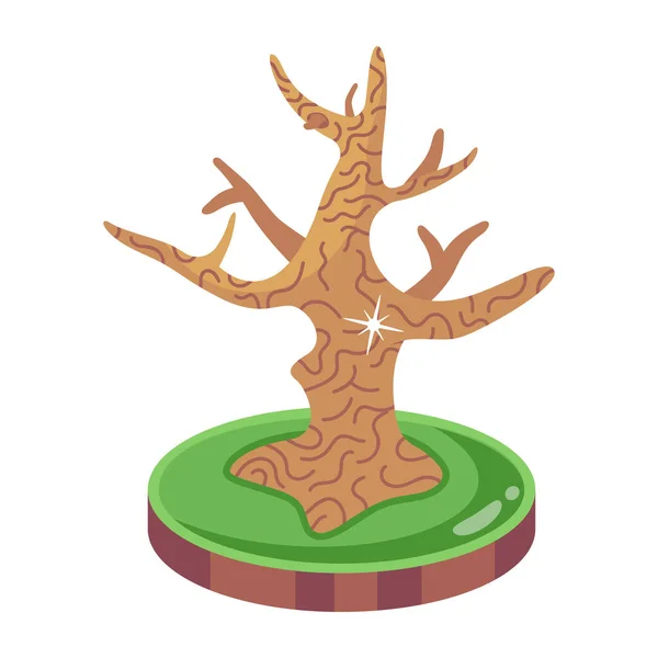 Moderne Nackte Baum Flache Editierbare Ikone — Stockvektor