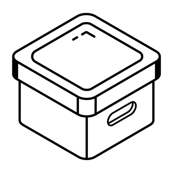 Låda Med Kartong Ikon Kontur Illustration Choklad Container Vektor Ikoner — Stock vektor