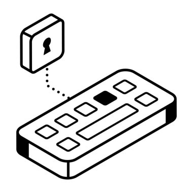 Bir akıllı telefonun satır simgesinin vektör çizimi