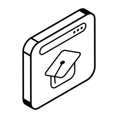 Eğitim ikonu. Web için dizüstü bilgisayar vektör simgelerinin özet çizimi