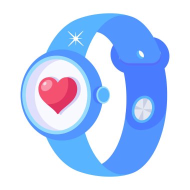 Bir karikatür saat vektör çizimi kalp ile.