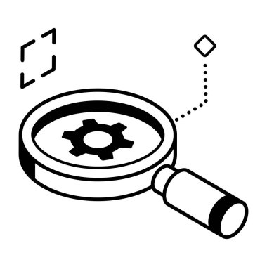 büyüteç ve arama motoru optimizasyon vektörü çizimi