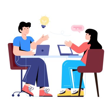 Dizüstü bilgisayarlar vektör illüstrasyon tasarımı ile çalışan insanlar