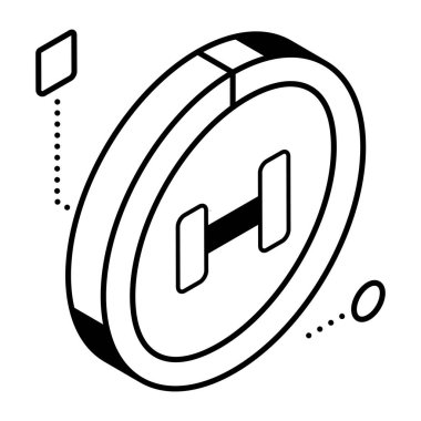 Siyah çizgi para simgesi beyaz arkaplanda izole edildi. vektör.