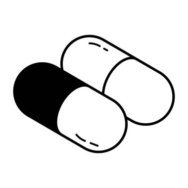 İlaç ikonu. Web için hap vektör simgelerinin basit çizimi