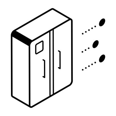 Buzdolabı. Web simgesi basit illüstrasyon