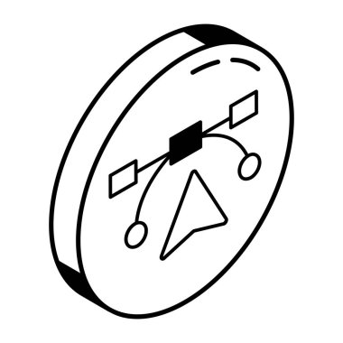 Bir saat simgesinin vektör illüstrasyonu