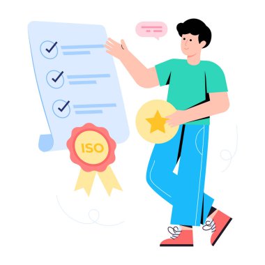 Akıllı telefonu ve kurdelesi olan genç bir adam.