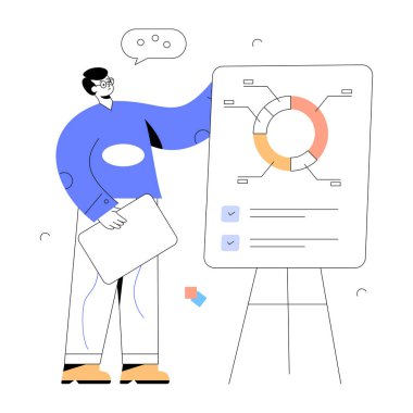 Ofiste çalışan iş adamları. vektör illüstrasyonu