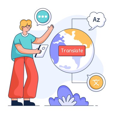 Konuşma kabarcığı vektör illüstrasyon tasarımına sahip gençler