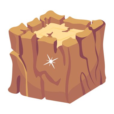 Eski bir volkanın vektör çizimi