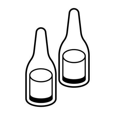 Şişe ve hap ikonu. Web tasarımınız için ilaç şişeleri vektör simgelerinin özet çizimi