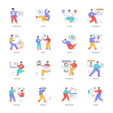 Web tasarımı için vektör simgeleri kümesi