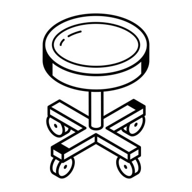 Ofis sandalyesi web simgesinin vektör illüstrasyonu