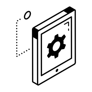 Vites simgesi vektör illüstrasyonlu akıllı telefon